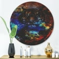 thumbnail image 2 of Designart 'Colorful Dots Tiger Collage ' Modern Wood Wall Clock, 2 of 5