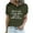 Army Green, variant on Fesfesfes Exercise Clothes for Women Women Funny Printed Pattern Casual Fashion Soild Color Short Sleeve Tops Blouse T Shirt Pack 2XL(US:12)