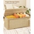 thumbnail image 6 of Rattan Storage Chest, Wooden Toy Chest with 2 Safety Hinges, Lift Top Storage Box with Gel Bumpers, Storage Trunk, Storage Bench for Hallway, Natural, 6 of 8