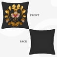thumbnail image 6 of Elegant 18x18in Throw Pillow Covers Set of 2 - Black Background with Intricate Gold & Pink Floral Design Perfect for Couch Bed Car, 6 of 8