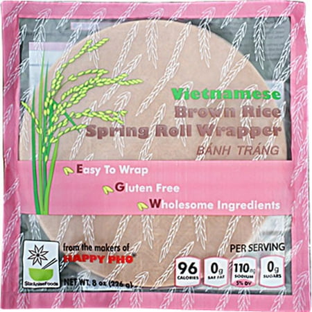 Happy Pho Vietnamese Brown Rice Spring Roll Wrappers, 8 oz