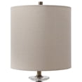 thumbnail image 5 of Maklaine Metal & Fabric Buffet Lamp with Round Shade in Antique Brass and Beige, 5 of 9