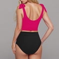 thumbnail image 4 of High Waisted Two Piece Bikini - Women Tummy Control Swimsuits Bathing Suit Modest Swimwear 2026 Hot Pink M, 4 of 5