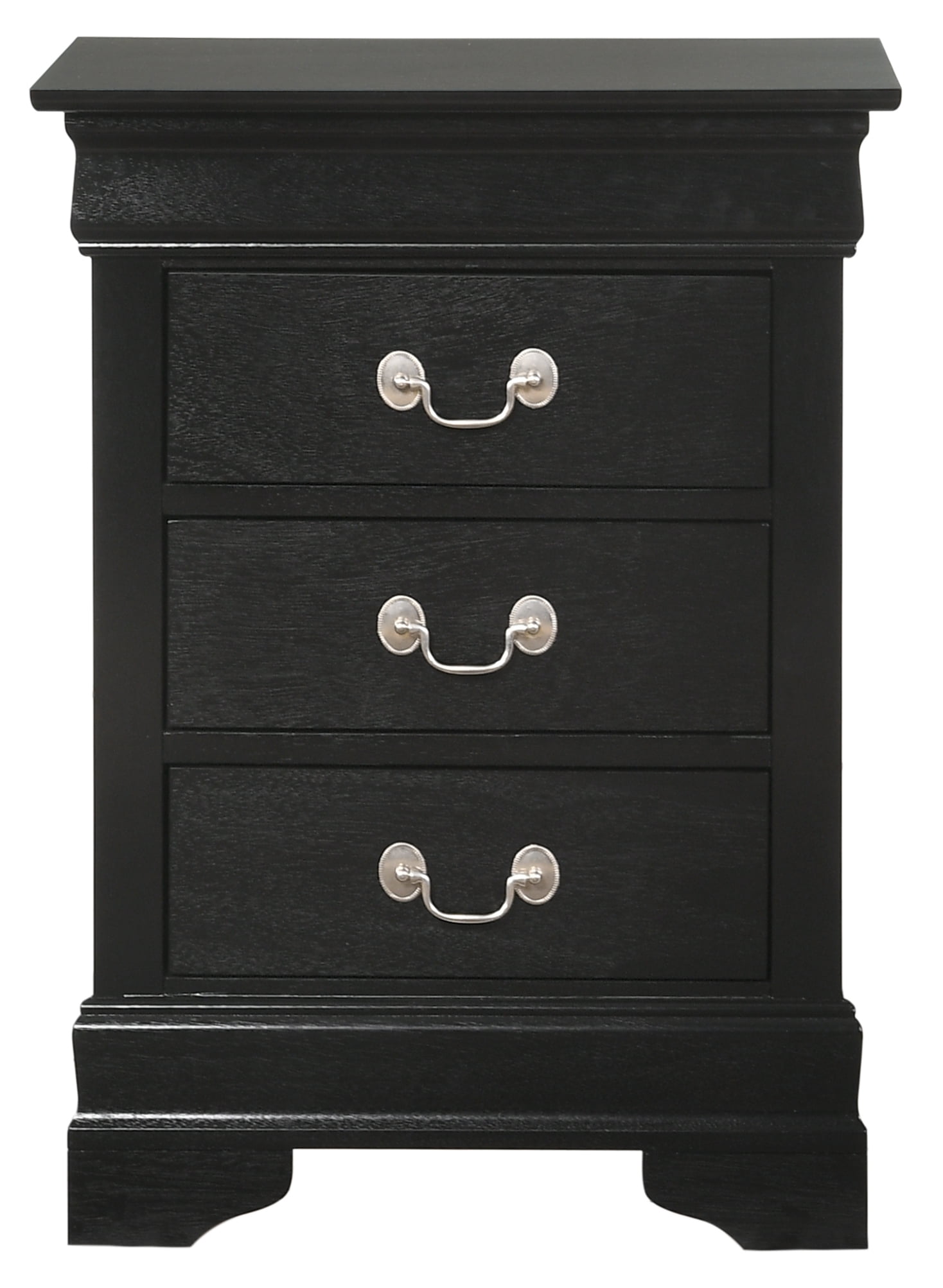 Glory Furniture Louis Phillipe Night Stand in Black Color