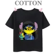 thumbnail image 3 of Camiseta de algodón Lilo Stitch Anime Verano Múltiples Moda Niños Niños Camisetas Cuello Redondo Casual Manga Corta Top, 3 of 5