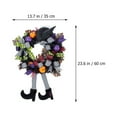 thumbnail image 2 of ZOELNIC 2pcs Halloween Wreath Witch Garland with Hat Legs Pumpkin House  Door Hanging Garland Front Door for Halloween Decorations, 2 of 10