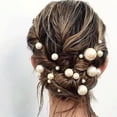 thumbnail image 2 of 18 piezas en forma de U horquilla retro broche de pelo de novia accesorios para el cabello para niñas tocado de perlas horquilla de moda para bodas doradas (6 tamaños, tamaño aleatorio), 2 of 6