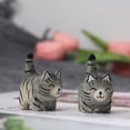 thumbnail image 3 of Dserhfy Wooden Carved Cat Figurine Handmade Woodcarving Art Kitten Statue Small Animal Sculpture Home Office Desktop Decoration Ornament, 3 of 8