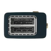 Thyme & Table 2-Slice Toaster, Extra-Wide Slots with Removable Crumb Tray, Atlantic Blue