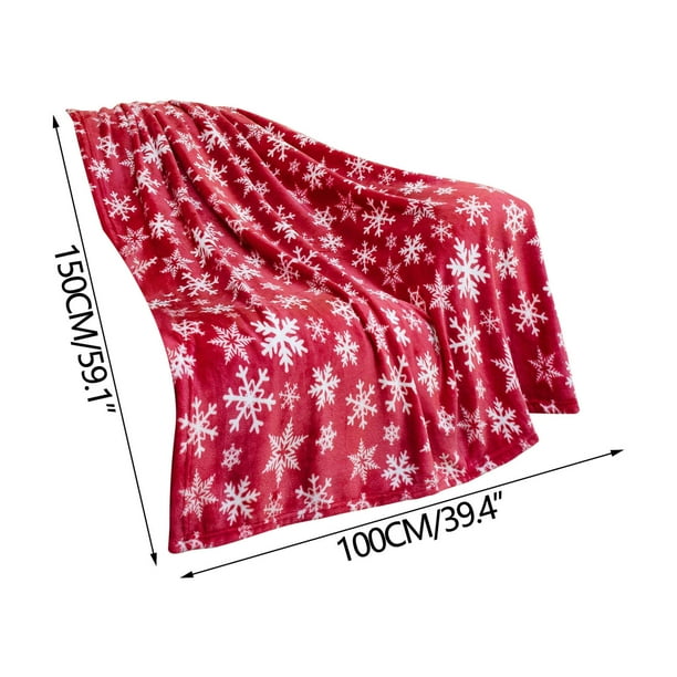 Manta Navideña de Franela Fwt251126006 | Manta Cálida y Acogedora de Invierno con Estampado de Reno, Copo de Nieve y Muñeco de Nieve | Funda Suave para Sofá | Decoración Navideña para Reuniones Famil