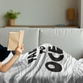 thumbnail image 3 of Whale Soft Flannel Fleece Blanket, Take Me to the Ocean Words from Mammal Swimming in Wavy Sea Eco Motivation, Cozy Plush for Indoor and Outdoor Use, 50" x 70", Dark Blue Grey White, by Ambesonne, 3 of 5
