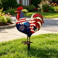 thumbnail image 4 of erdimoy 4th of July Patriotic Metal Rooster Yard Stake, 12" Red White Blue Garden Decoration with Stars, Fireworks & American Flag Design, 4 of 6