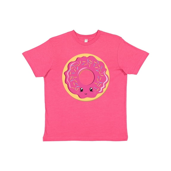Inktastic Hot Pink Donut Youth T-Shirt