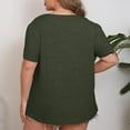 thumbnail image 5 of YUGYXL Dressy Loose Short Sleeve Shirts for Women Crew Neck Basics Fit Plus Size Tshirts Irregular Sleeve Blouses Army Green XL, 5 of 7