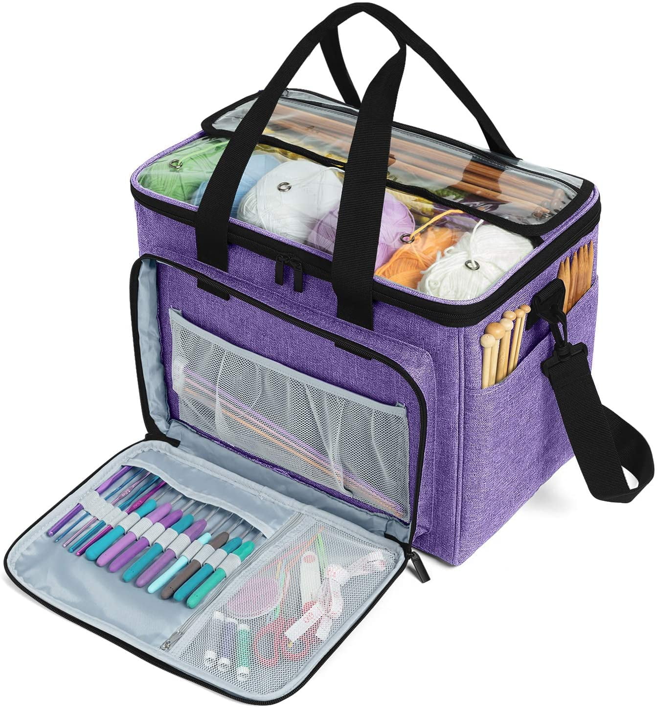 Buy Coopay Knitting Bag, Transparent Knitting Bag with Compartment