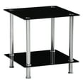 Home Source Black Glass Rectangle Corner Occasional Table