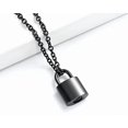 thumbnail image 4 of Padlock Necklace Stainless Steel Lock Chain for Men Women Cremation Jewelry for Ashes Urn Necklace Keepsake Memorial Punk Lock Pendant Ashes Holder, 4 of 7