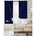 thumbnail image 2 of Golf Ball Blackout Curtains for Bedroom Living Room Darkening Curtains 54 Inch Long Navy Blue Monochrome Sport Short Curtain for Small Window Treatment Thermal Insulated Grommet Drapes 52"x54"x2, 2 of 9