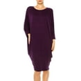 thumbnail image 6 of Women's Casual Loose Fit Long Sleeves Dolman Style Solid Midi Dress, 6 of 7