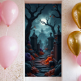 thumbnail image 2 of Gothic Design Halloween Banner Spooky Graveyard Full Moon Haunted Backdrop for Halloween Party Decoration Night Event, 2 of 5