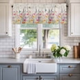 thumbnail image 2 of Watercolor Flowers Farmhouse Short Window Curtain Valances, Country Colorful Floral Bird Butterfly Rod Pocket Kitchen Valances for Living Room Bedroom Bathroom Cafe 42" x 12", 2 of 8
