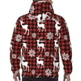 thumbnail image 7 of Wukai Plaid Reindeer Snowflakes Print Men Hoodies Fleece Sweatshirts Long Sleeve Sweaters Pullover Fall Outfits Winter Clothes-XX-Large, 7 of 7
