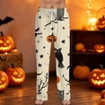 thumbnail image 2 of Evdexr Men's Halloween Pajamas 2026 Pumpkin Bat Jack O Lantern Graphic Pajama Pants Elastic Waist Drawstring Pants Lounge Sleep Lightweight Trousers with Pocket S, 2 of 6