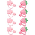 thumbnail image 1 of 8 Pcs Embouts de Paille Mignons en Silicone Réutilisables pour Fête, 1 of 8