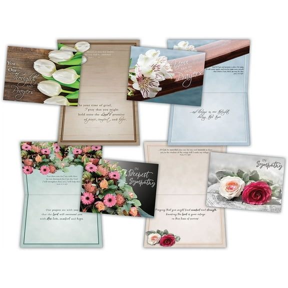 Sympathy Bouquets - Assorted Sympathy Cards, Box of 12