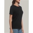 thumbnail image 2 of Womens Short Sleeve Basic Shirts Crewneck Tees Loose Fit Fashion Tops Casual Summer Clothes, 2 of 6