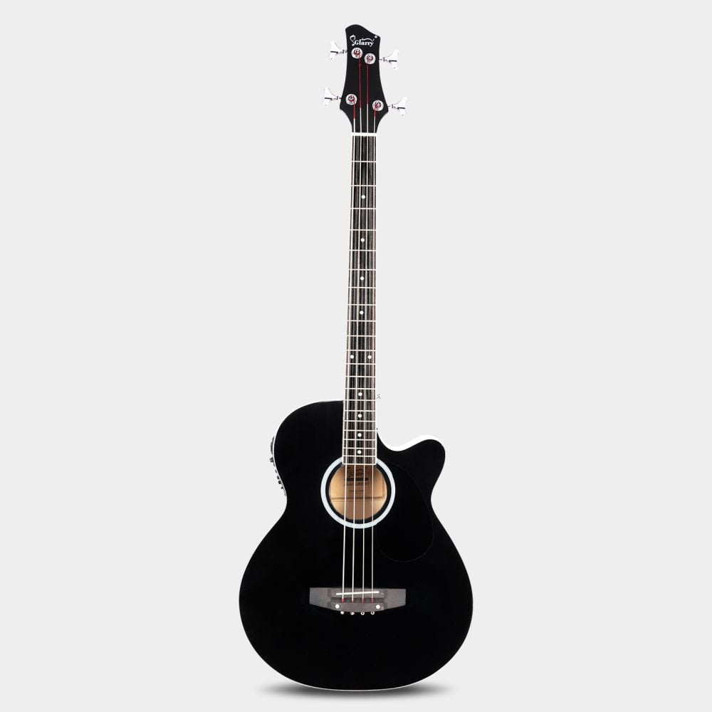 44.5in Acoustic Electric Bass Guitar, Full Size 4 String Electric Bass Guitar w/ 4-Band Equalizer EQ-7545R - Black