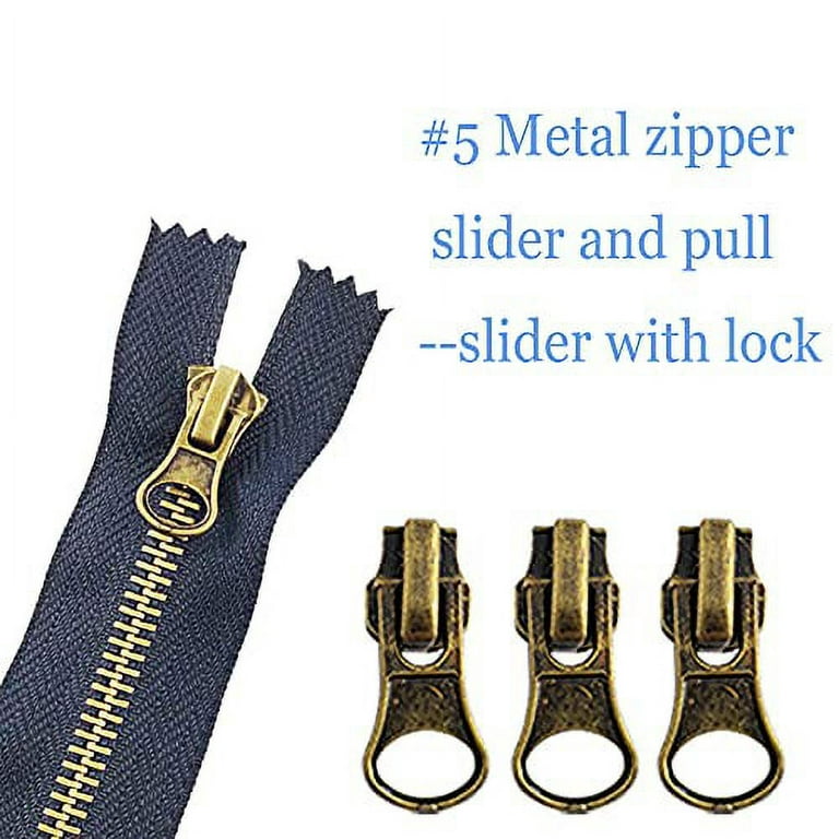 #5 Zipper Repair Kit Replacement Slider: YZSFIRM 12 Pcs Zipper Slider  Replace Metal Plastic and Nylon Coil Zippers - Fix a Zipper Bottom Stop End  and