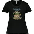 thumbnail image 3 of Inktastic Cats are Just Friends with Fur Cat in Flower Women's Plus Size T-Shirt, 3 of 5