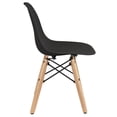 thumbnail image 4 of 2xhome Set of 4 Kids Size Plastic Toddler Chairs with Natural Wooden Dowel Legs, Black, 4 of 9