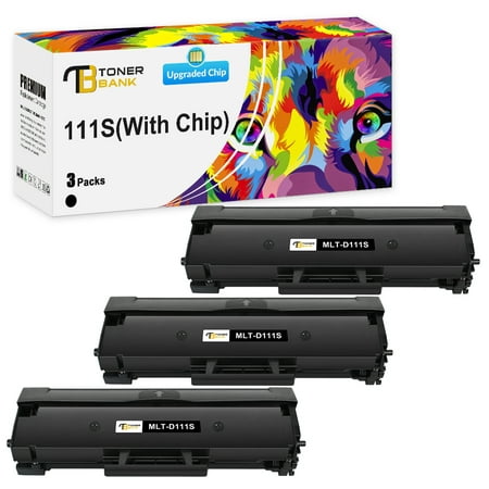 Toner Bank 3-Pack Compatible 111S Toner Cartridge for Samsung MLT-D111S Xpress SL-M2020 M2020W M2022 M2022W M2024 M2070 M2070W M2070F M2070FW M2026W (Black)
