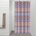 thumbnail image 2 of Purple Pioneer Flower Striped Pattern Shower Curtain 36"x72" ,Bathroom Decorative Shower Curtains Set with 12 Hooks,Modern Waterproof Washable Shower Curtain, 2 of 6