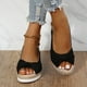 thumbnail image 5 of Zapatos de mujer de verano Boca de pescado Tacón de cuña medio Sandalias de mujer con hebilla de metal Wmkox8yii nm8939, 5 of 7