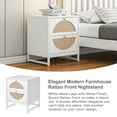 thumbnail image 6 of Resenkos White Nightstand Set of 2 for Bedroom, Wood Rattan Bedside Table Living Room End Table, 6 of 10