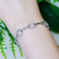 thumbnail image 4 of Geometric Square CZ Link Chain Bracelet for Fiancee Chic Engagement Jewelry Gift, 4 of 9