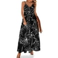 thumbnail image 2 of White Lily Floral Dress Flowers Print Beach Maxi Dress Straps Streetwear Boho Beach Long Dresses Summer V Neck Oversize Vestidos, 2 of 7