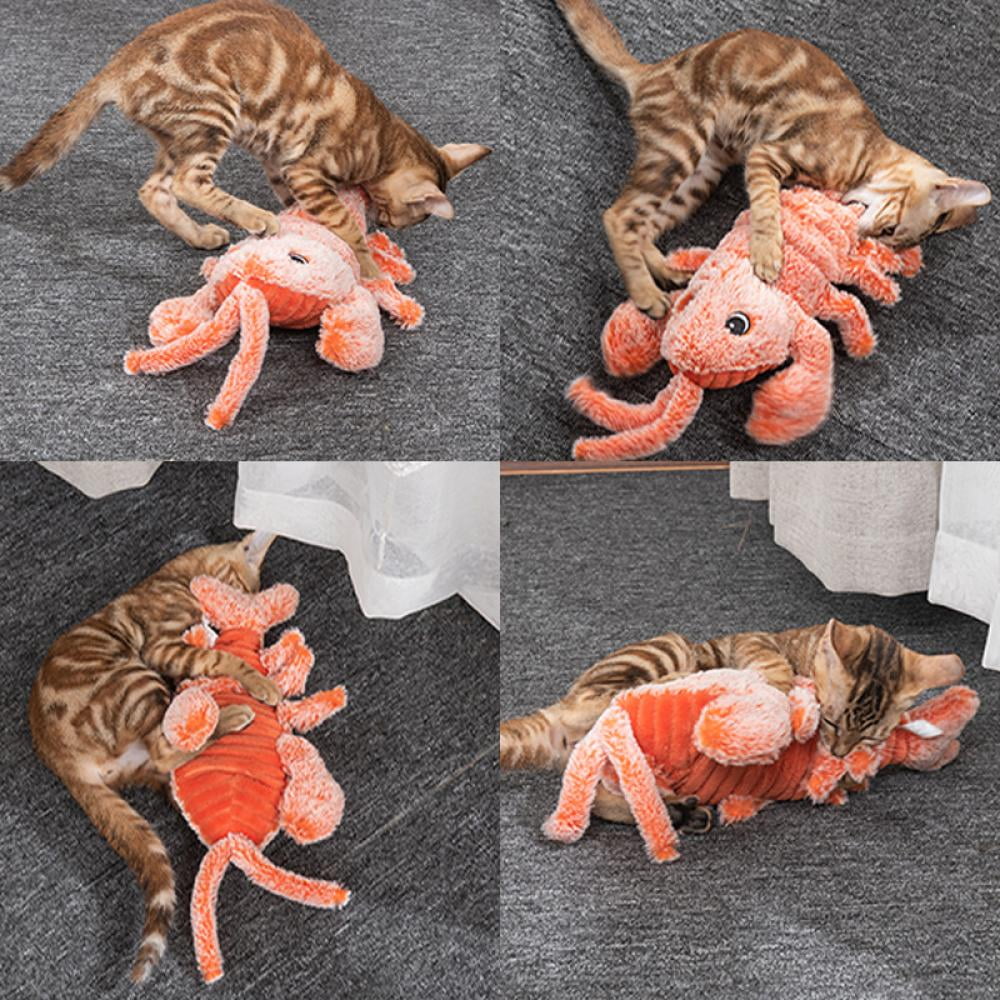 Kernelly Cat Toy, Electric Moving Plush Lobster Cat Toys, Motion Kitten Catnip Toys, Interactive