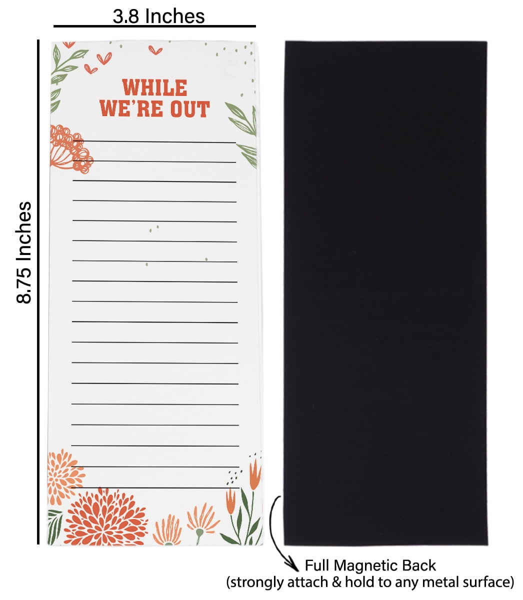 Inkdotpot Pack of 3 Magnetic Fridge To-Do List Notepads- Magnetic Memo Pads For Refrigerator-(50 Sheets Each)-E2