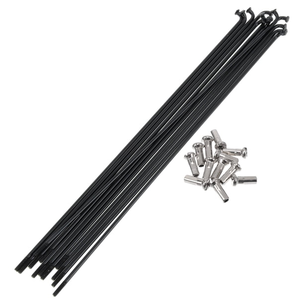 Rayos de bicicleta Unique Bargains 14G, rayos de rueda de bicicleta de acero inoxidable 304, 1 juego negro de 185 mm