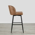 thumbnail image 4 of CHITA 30" Swivel Upholstered Counter Bar Stools with Back & Metal Legs Set of 2,Faux Leather in Cognac Brown, 4 of 7