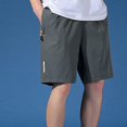 thumbnail image 4 of Ice Silk Men Shorts Sports Summer Quick Dry Leisure Fitness Solid Color Shorts, 4 of 9
