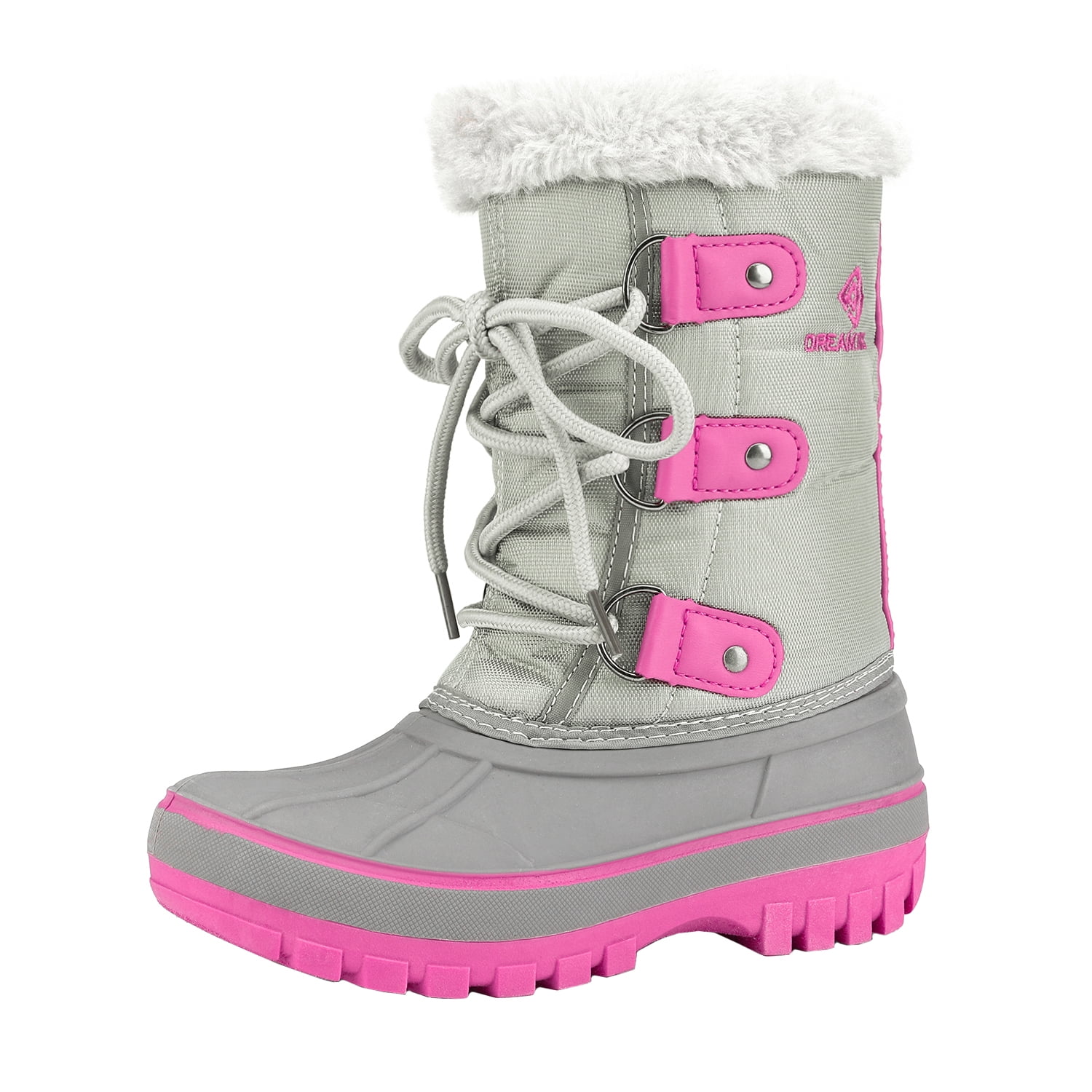 DREAM PAIRS Boys & Girls Faux Fur-Lined Ankle Winter Snow Boots