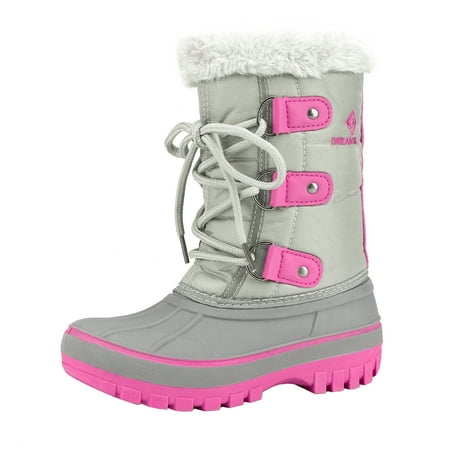 

Dream Pairs Boys Girls Toddler Kids Ankle Winter Snow Boots Faux Fur-Lined Soft Boots Shoes Warm FORESTER GREY/FUCHSIA Size 3 Little Kid