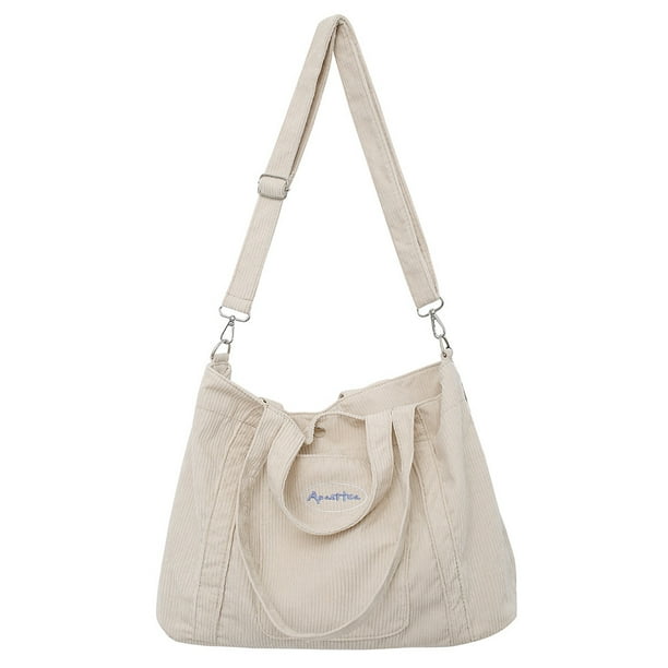 Bolso Hombro Mujer Btafrte Pana Informal 917 Blanco