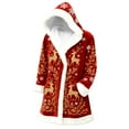 thumbnail image 3 of Santa Jacket Men Christmas Unisex Long Cardigan Fuzzy Flannel Jackets Winter Warm Coat Xmas Holiday, 3 of 4