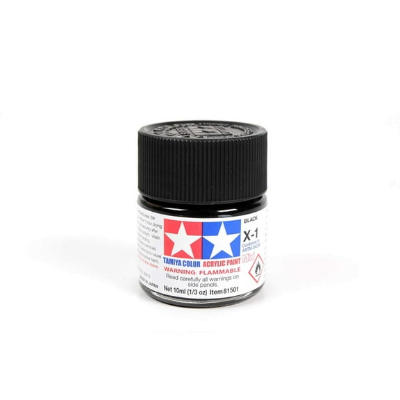Tamiya Color Mini X-1 Black Acrylic Paint 10ml